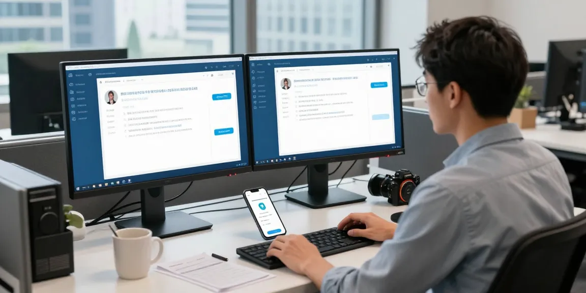 Setting up Telegram Chinese language on a tech workspace with developer's tools and modern office