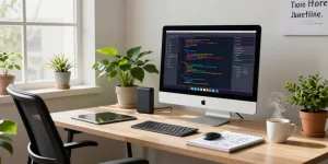 Engaged developer in a bright workspace on the WPS Official Website, showcasing creativity and innovation.